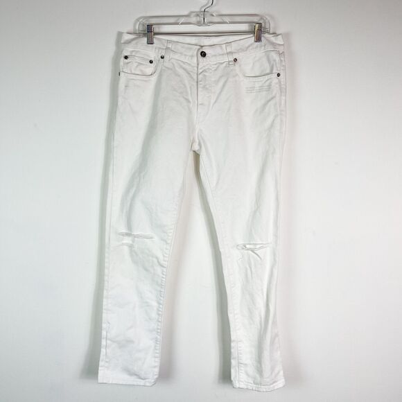 Off-White Women's Straight Leg Jeans - Pure White - Picture 1 of 4